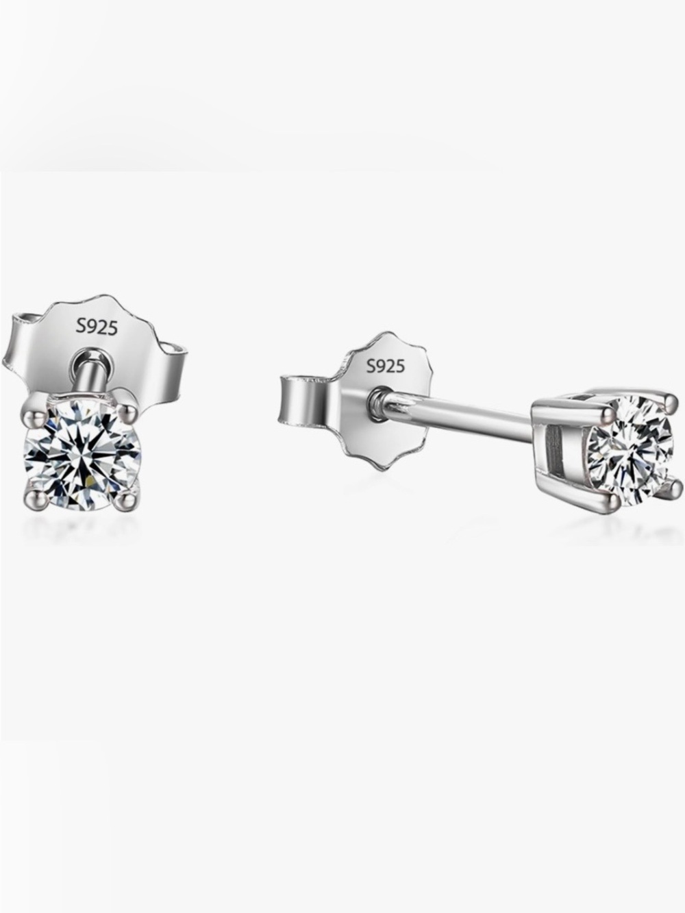 Moissanite Stud
Earrings 3.0mm 0.1ct 
Sterling Silver